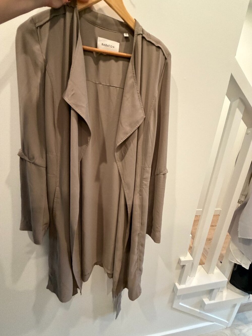 Babaton Aritzia Lawson Drape Trench Coat | Taupe Medium